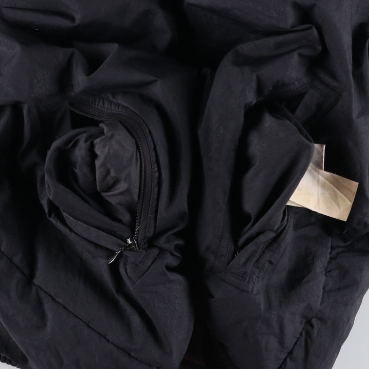 90s-00'S adidas reversible back logo padded hoodie/puffer jacket, men's size L Nylon black type Vintage Second Hand