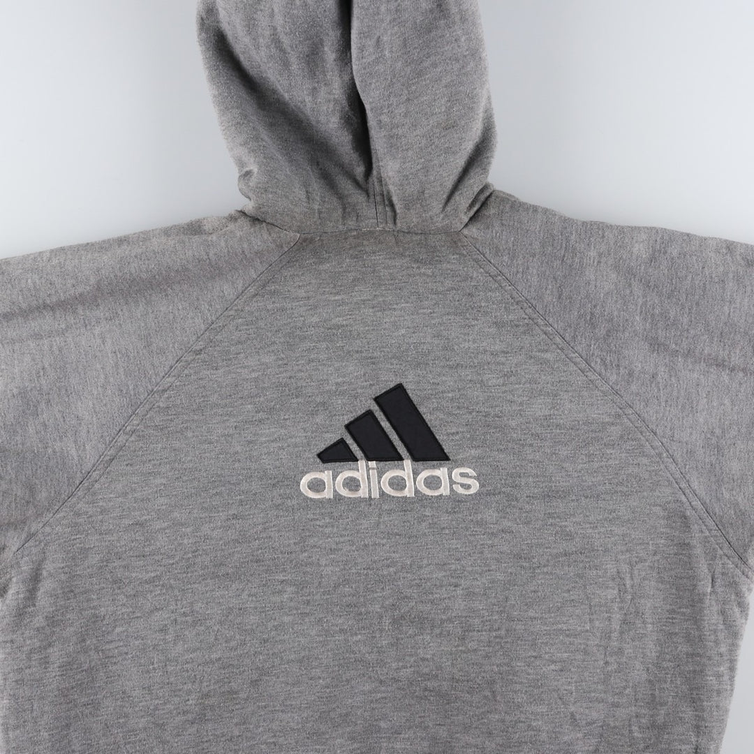 90s-00'S adidas reversible back logo padded hoodie/puffer jacket, men's size L Nylon black type Vintage Second Hand