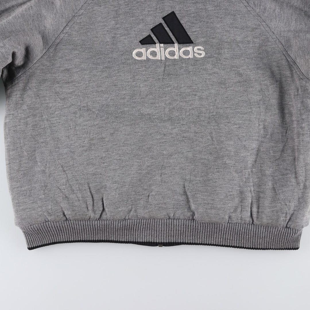 90s-00'S adidas reversible back logo padded hoodie/puffer jacket, men's size L Nylon black type Vintage Second Hand