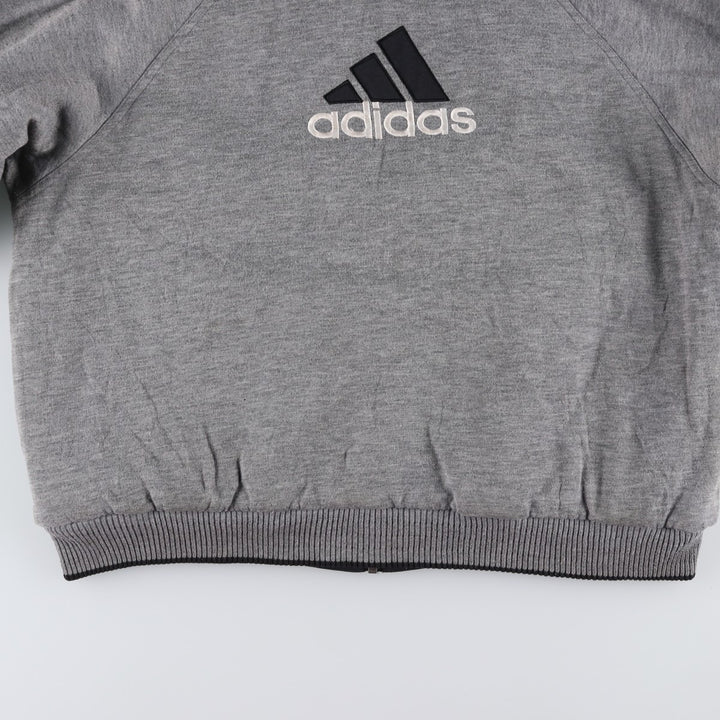 90s-00'S adidas reversible back logo padded hoodie/puffer jacket, men's size L Nylon black type Vintage Second Hand