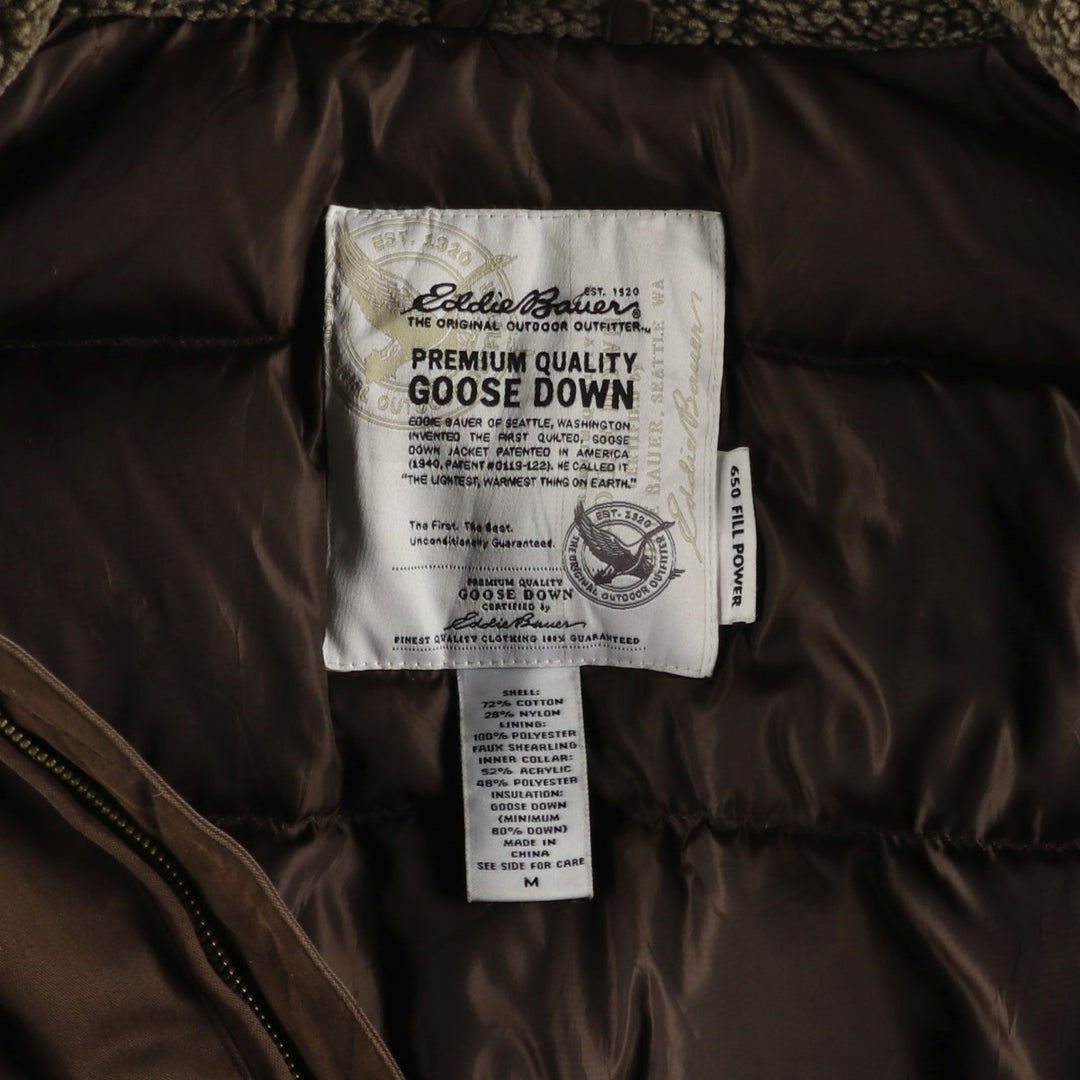 Eddie Bauer 650 Fill Power Goose Down Jacket, Men's Size Medium cotton brown type Vintage Second Hand