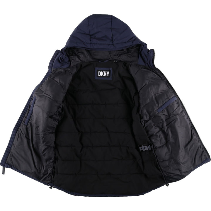 DKNY Men's Padded Puffer Jacket, Size M polyester navy blue type Vintage Second Hand