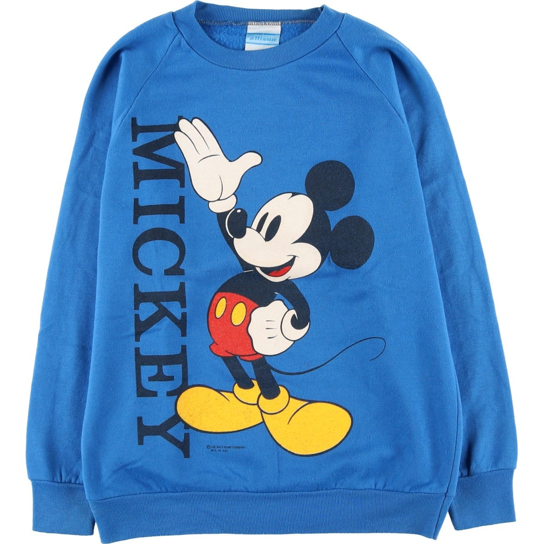 Vintage 1980'S Allison Mickey Mouse large print character sweatshirt, size M, women's acrylic blue type Vintage Second Hand