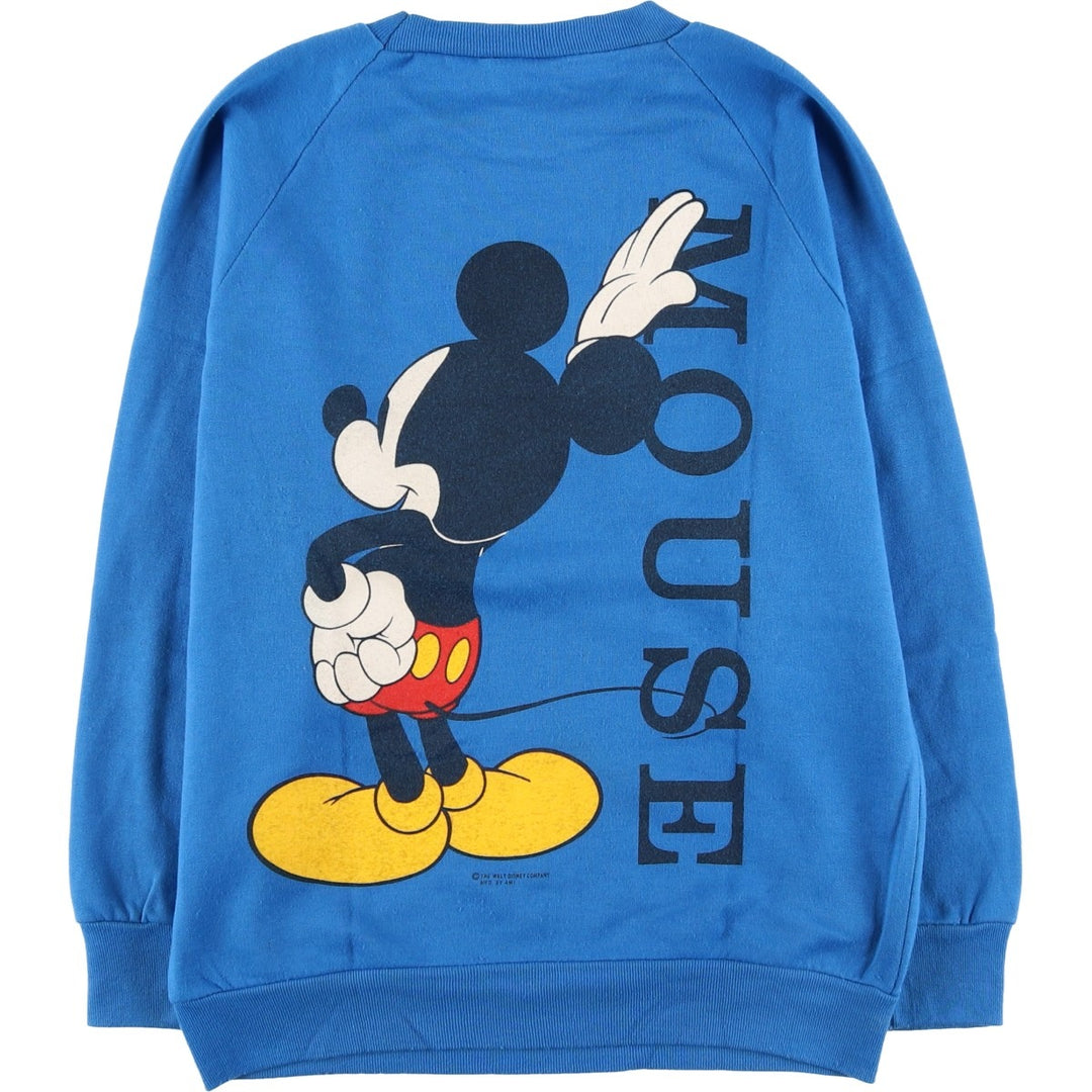 Vintage 1980'S Allison Mickey Mouse large print character sweatshirt, size M, women's acrylic blue type Vintage Second Hand