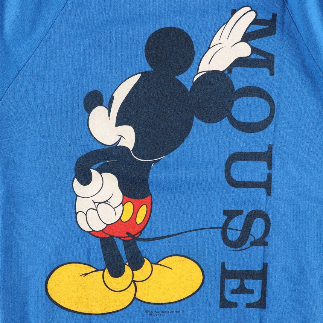 Vintage 1980'S Allison Mickey Mouse large print character sweatshirt, size M, women's acrylic blue type Vintage Second Hand