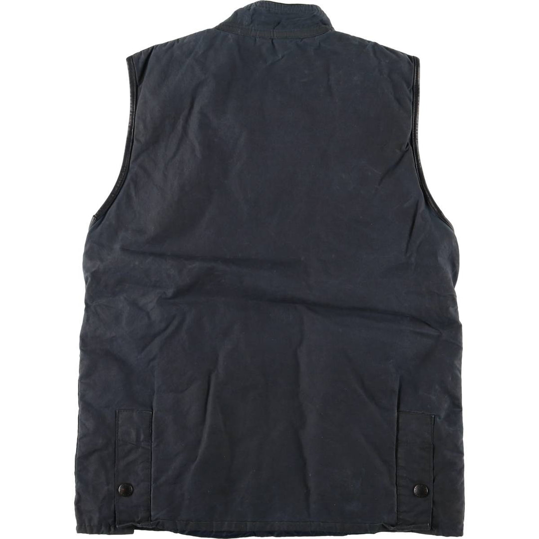 Vintage 1980s-1990'S Barbour 3 Warrant Waxed Cotton Vest, Made in England, Men's Size Small cotton navy blue type Vintage Second Hand