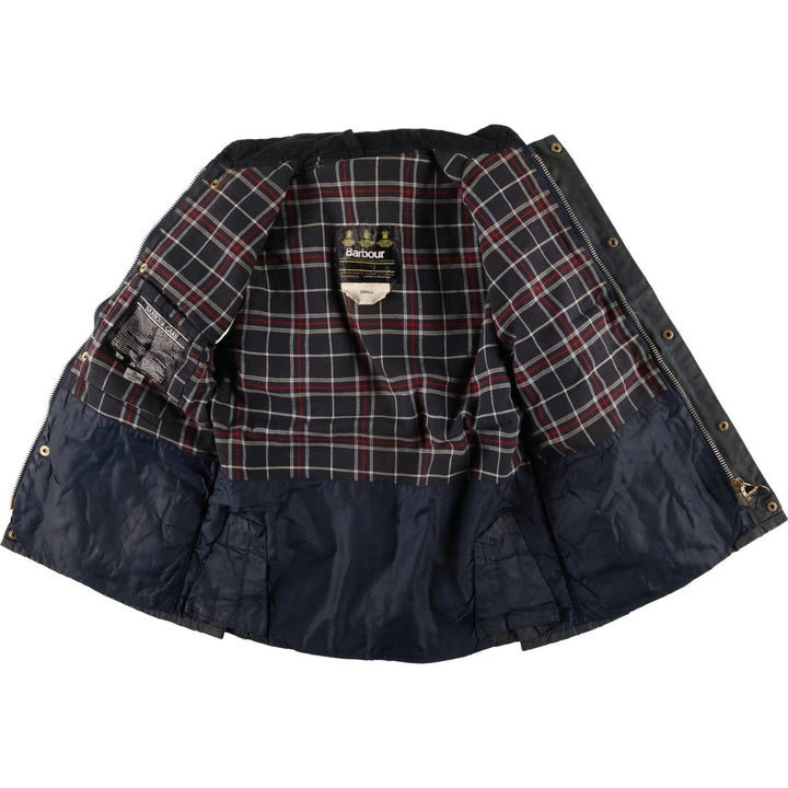 Vintage 1980s-1990'S Barbour 3 Warrant Waxed Cotton Vest, Made in England, Men's Size Small cotton navy blue type Vintage Second Hand