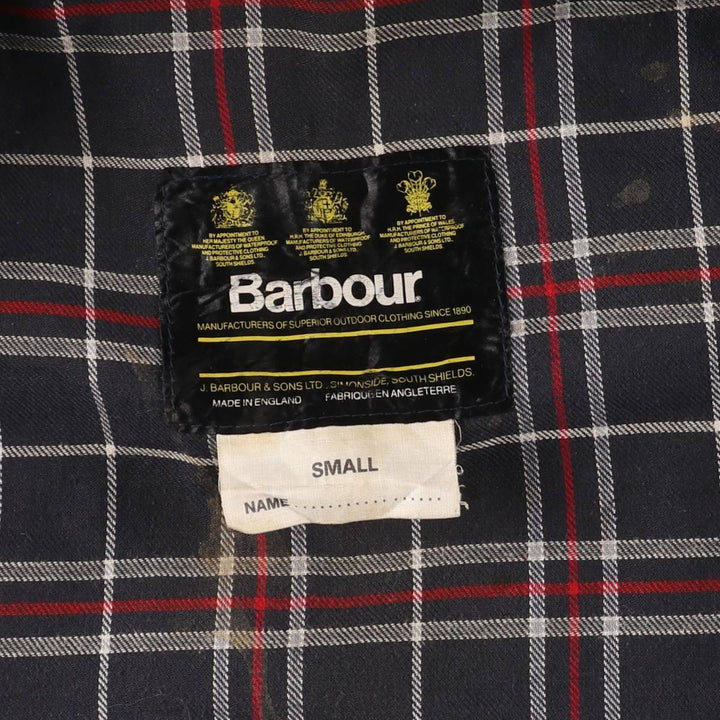 Vintage 1980s-1990'S Barbour 3 Warrant Waxed Cotton Vest, Made in England, Men's Size Small cotton navy blue type Vintage Second Hand