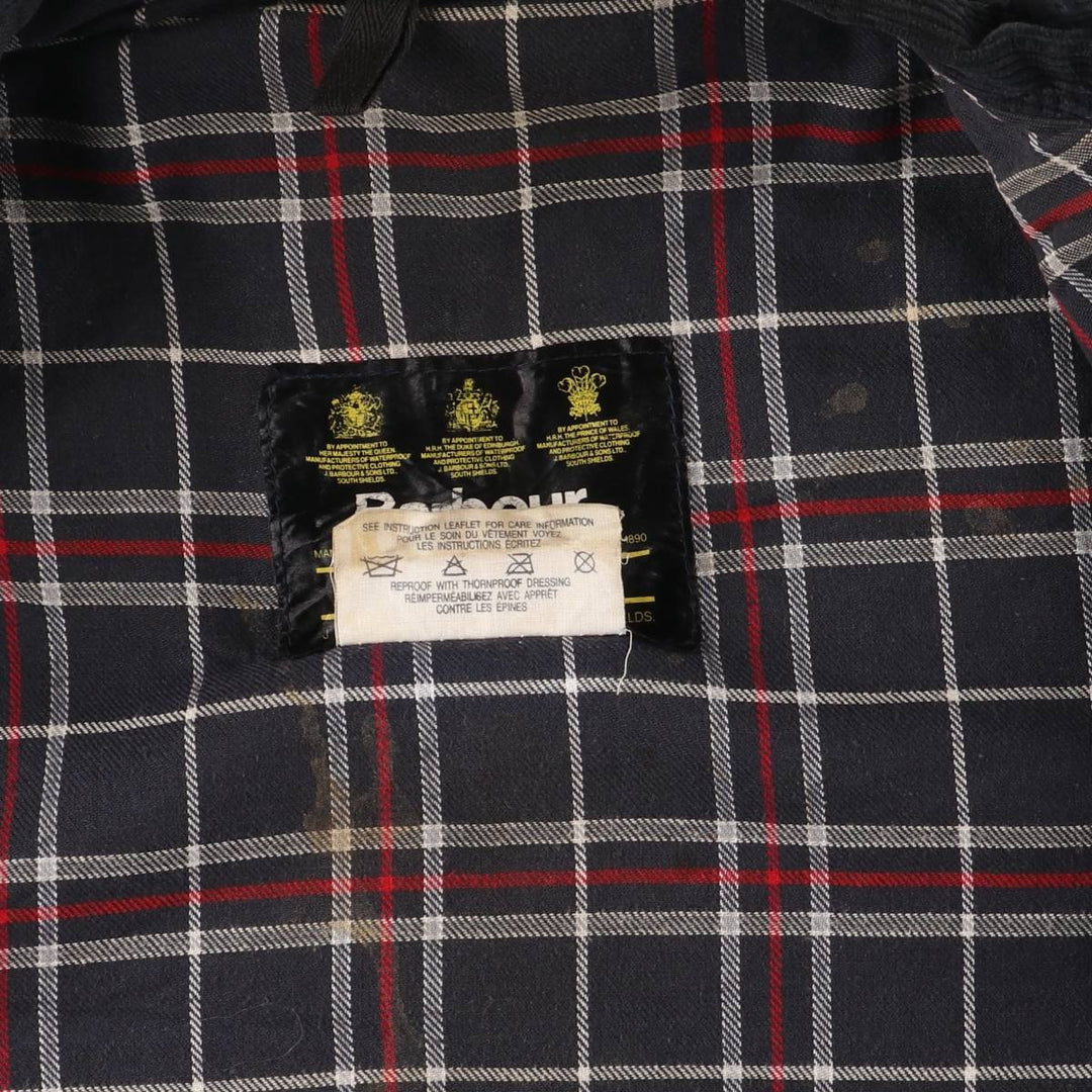 Vintage 1980s-1990'S Barbour 3 Warrant Waxed Cotton Vest, Made in England, Men's Size Small cotton navy blue type Vintage Second Hand