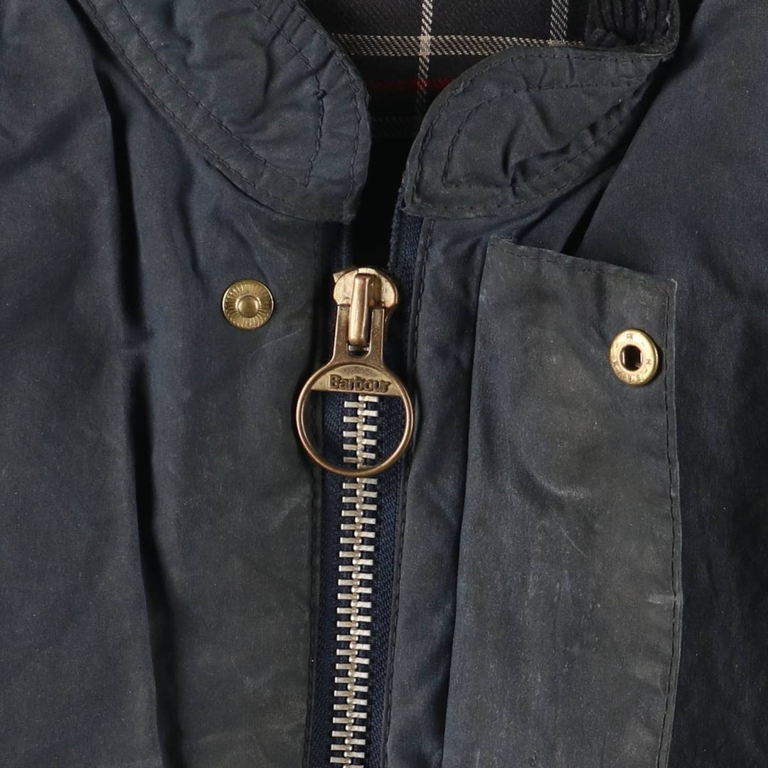 Vintage 1980s-1990'S Barbour 3 Warrant Waxed Cotton Vest, Made in England, Men's Size Small cotton navy blue type Vintage Second Hand