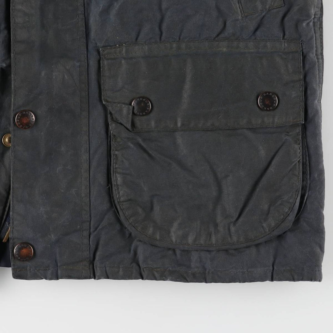 Vintage 1980s-1990'S Barbour 3 Warrant Waxed Cotton Vest, Made in England, Men's Size Small cotton navy blue type Vintage Second Hand