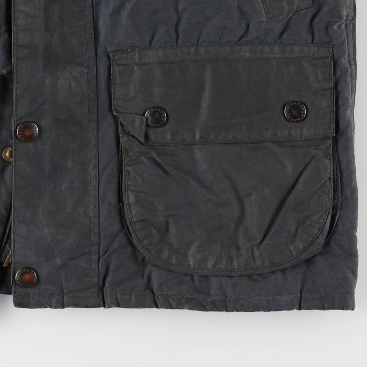 Vintage 1980s-1990'S Barbour 3 Warrant Waxed Cotton Vest, Made in England, Men's Size Small cotton navy blue type Vintage Second Hand