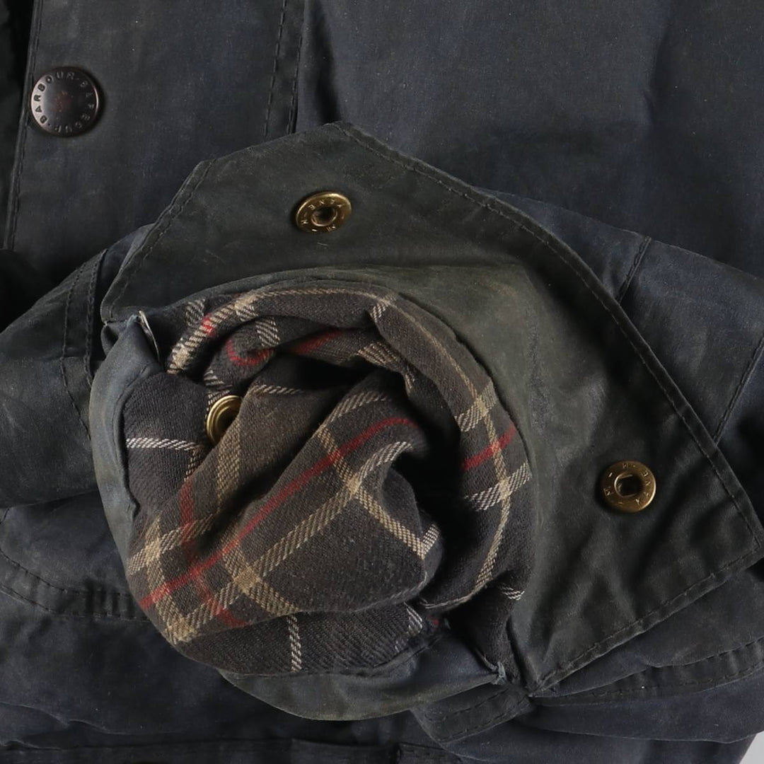 Vintage 1980s-1990'S Barbour 3 Warrant Waxed Cotton Vest, Made in England, Men's Size Small cotton navy blue type Vintage Second Hand