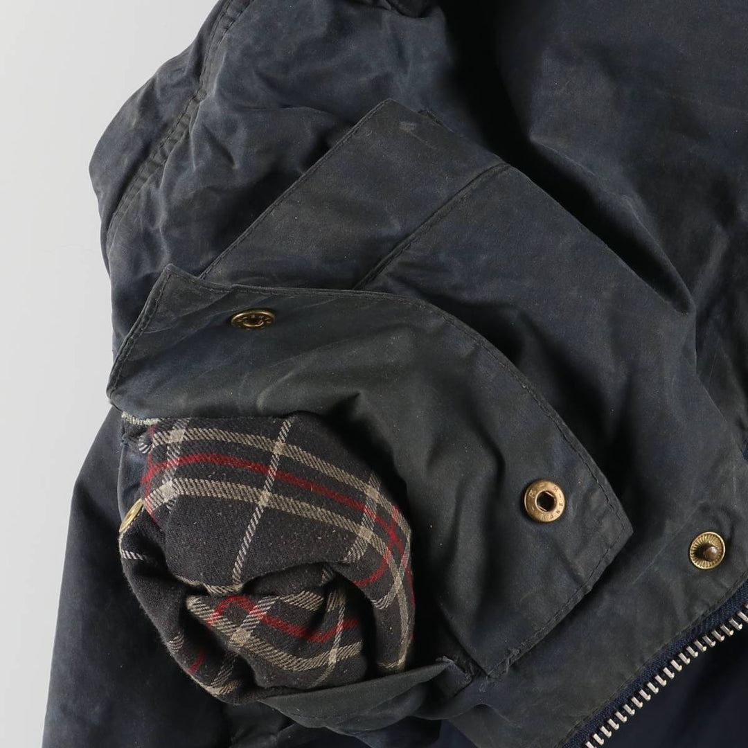 Vintage 1980s-1990'S Barbour 3 Warrant Waxed Cotton Vest, Made in England, Men's Size Small cotton navy blue type Vintage Second Hand