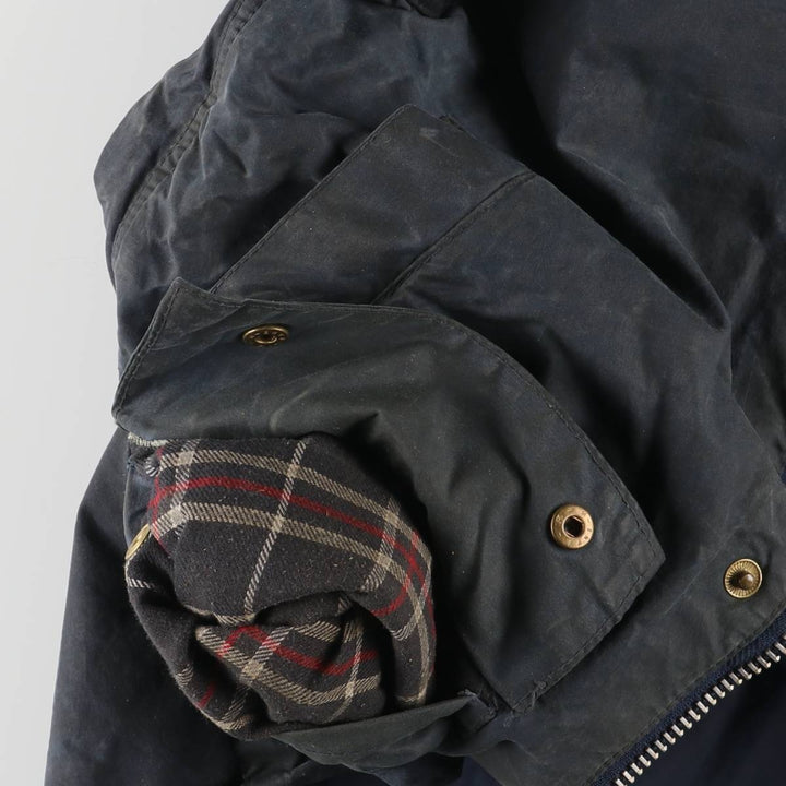 Vintage 1980s-1990'S Barbour 3 Warrant Waxed Cotton Vest, Made in England, Men's Size Small cotton navy blue type Vintage Second Hand