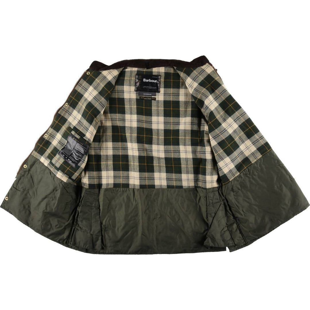 2000'S - Barbour Westmorland Padded 3-Warrant Waxed Cotton Oiled Vest, Made in the UK, Men's XL cotton Khaki type Vintage Second Hand