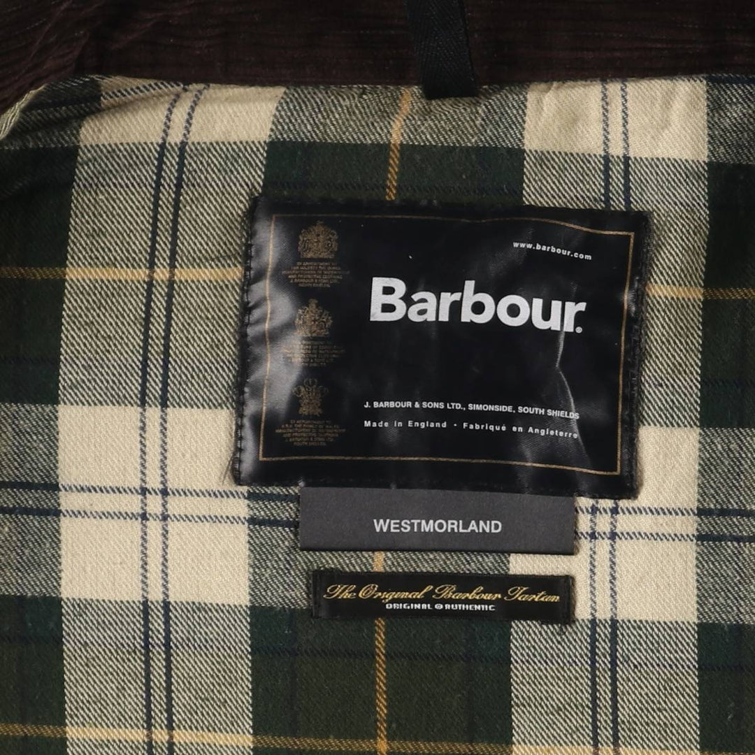 2000'S - Barbour Westmorland Padded 3-Warrant Waxed Cotton Oiled Vest, Made in the UK, Men's XL cotton Khaki type Vintage Second Hand