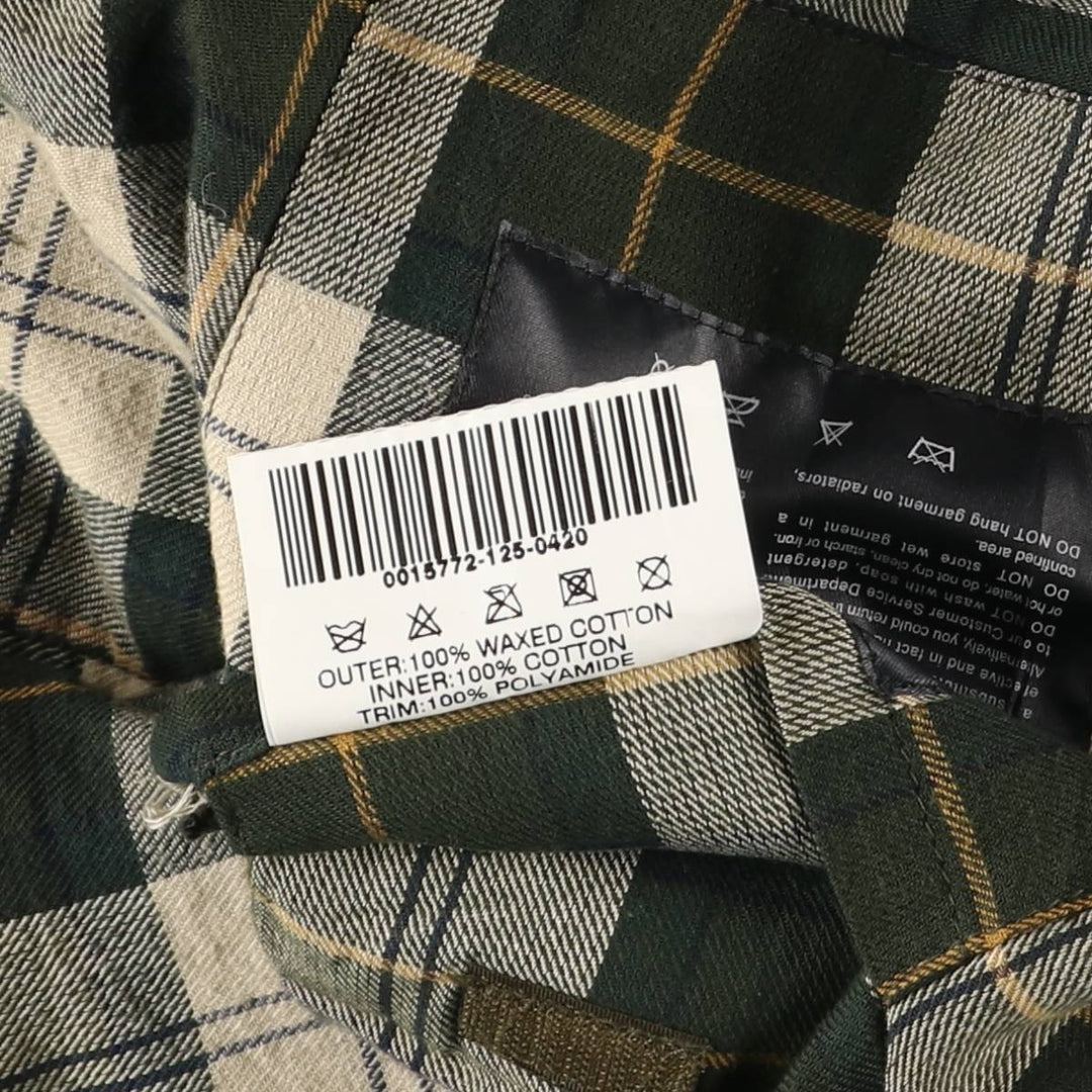 2000'S - Barbour Westmorland Padded 3-Warrant Waxed Cotton Oiled Vest, Made in the UK, Men's XL cotton Khaki type Vintage Second Hand