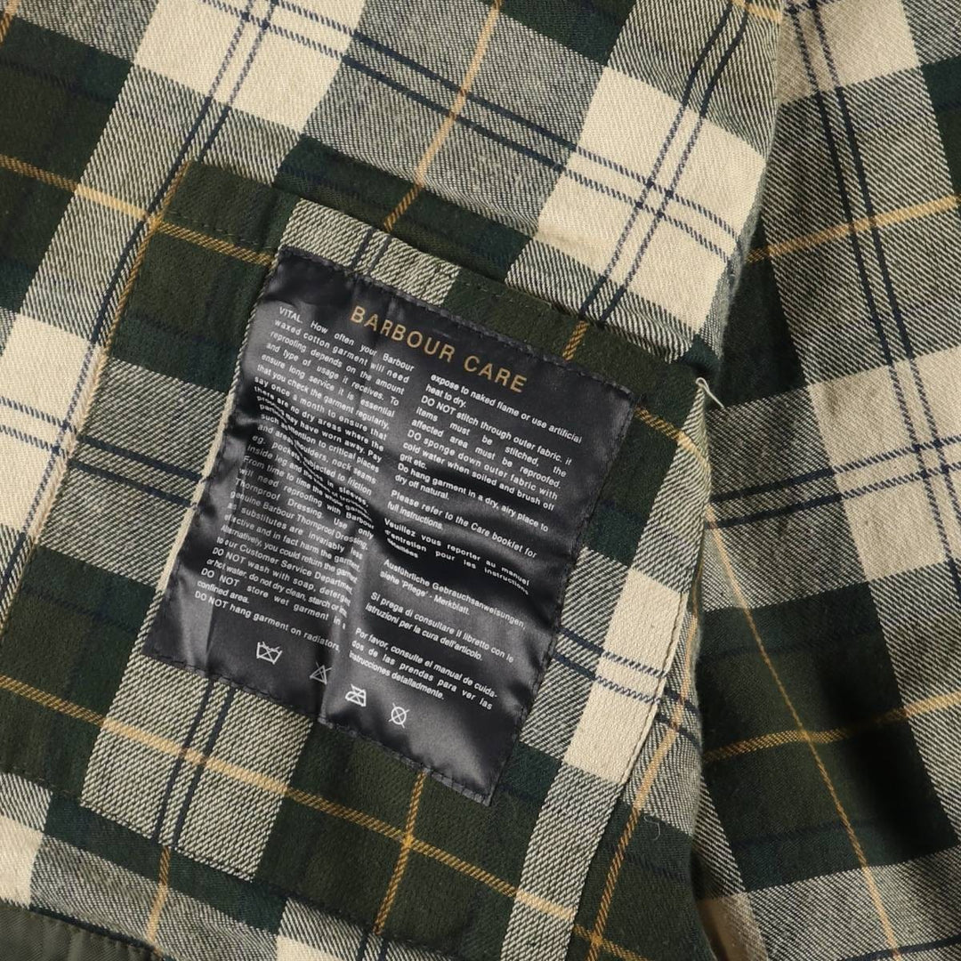 2000'S - Barbour Westmorland Padded 3-Warrant Waxed Cotton Oiled Vest, Made in the UK, Men's XL cotton Khaki type Vintage Second Hand