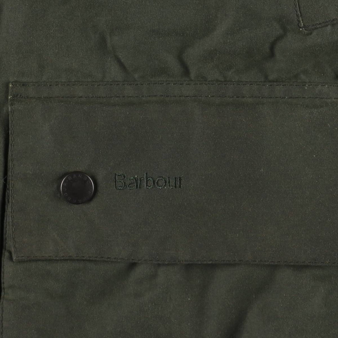 2000'S - Barbour Westmorland Padded 3-Warrant Waxed Cotton Oiled Vest, Made in the UK, Men's XL cotton Khaki type Vintage Second Hand