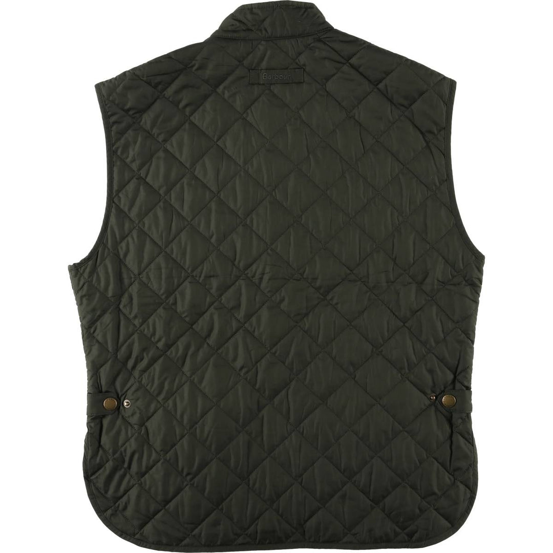 2000s~ Barbour LOWERDALE 3 Warrant Quilted Vest, Men's XL polyester Khaki type Vintage Second Hand