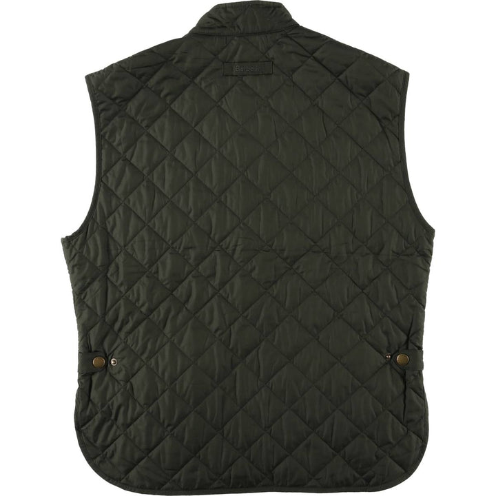 2000s~ Barbour LOWERDALE 3 Warrant Quilted Vest, Men's XL polyester Khaki type Vintage Second Hand