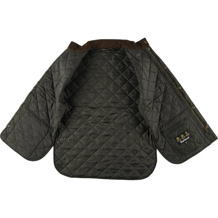 2000s~ Barbour LOWERDALE 3 Warrant Quilted Vest, Men's XL polyester Khaki type Vintage Second Hand
