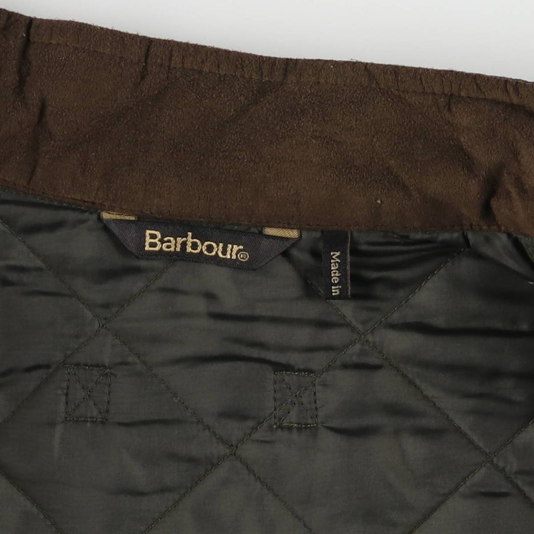 2000s~ Barbour LOWERDALE 3 Warrant Quilted Vest, Men's XL polyester Khaki type Vintage Second Hand