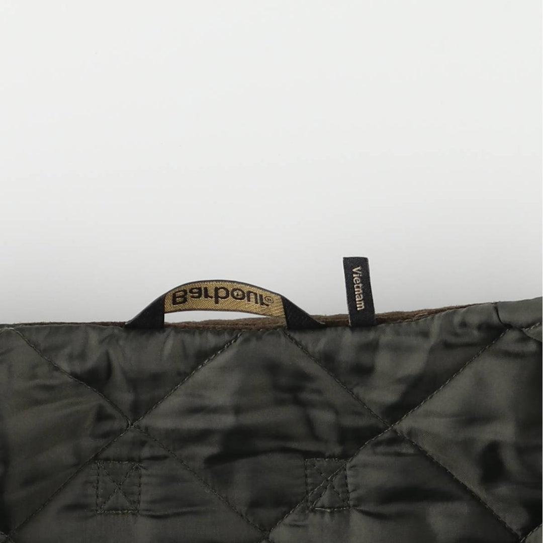 2000s~ Barbour LOWERDALE 3 Warrant Quilted Vest, Men's XL polyester Khaki type Vintage Second Hand