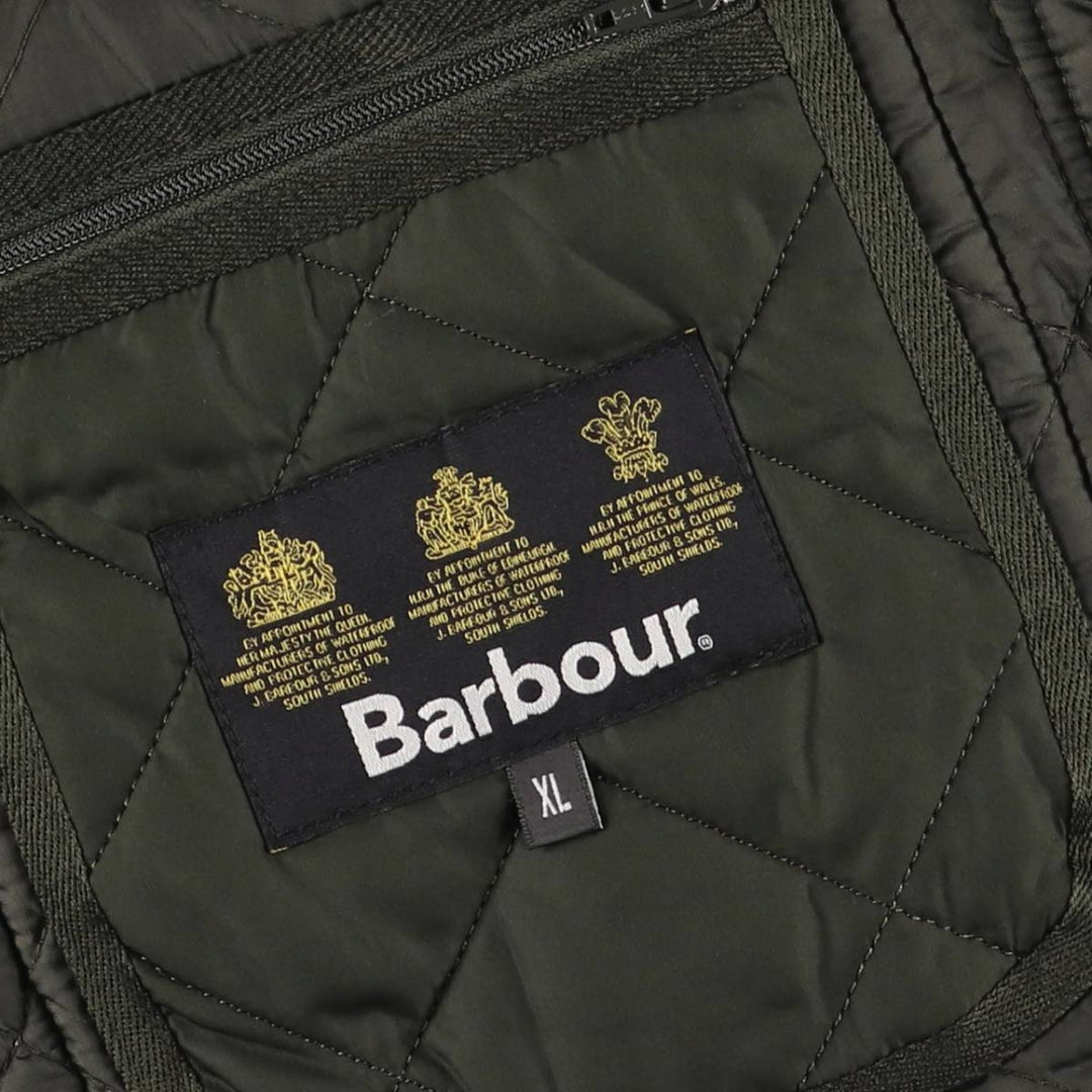 2000s~ Barbour LOWERDALE 3 Warrant Quilted Vest, Men's XL polyester Khaki type Vintage Second Hand