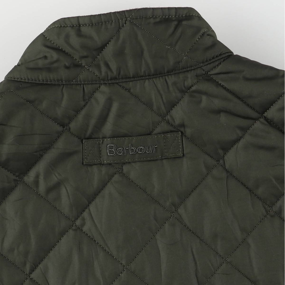 2000s~ Barbour LOWERDALE 3 Warrant Quilted Vest, Men's XL polyester Khaki type Vintage Second Hand
