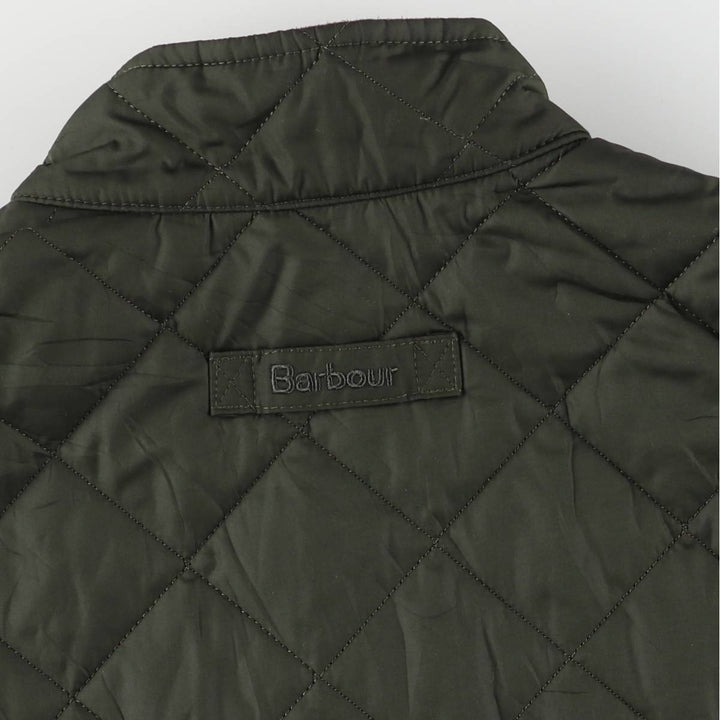 2000s~ Barbour LOWERDALE 3 Warrant Quilted Vest, Men's XL polyester Khaki type Vintage Second Hand