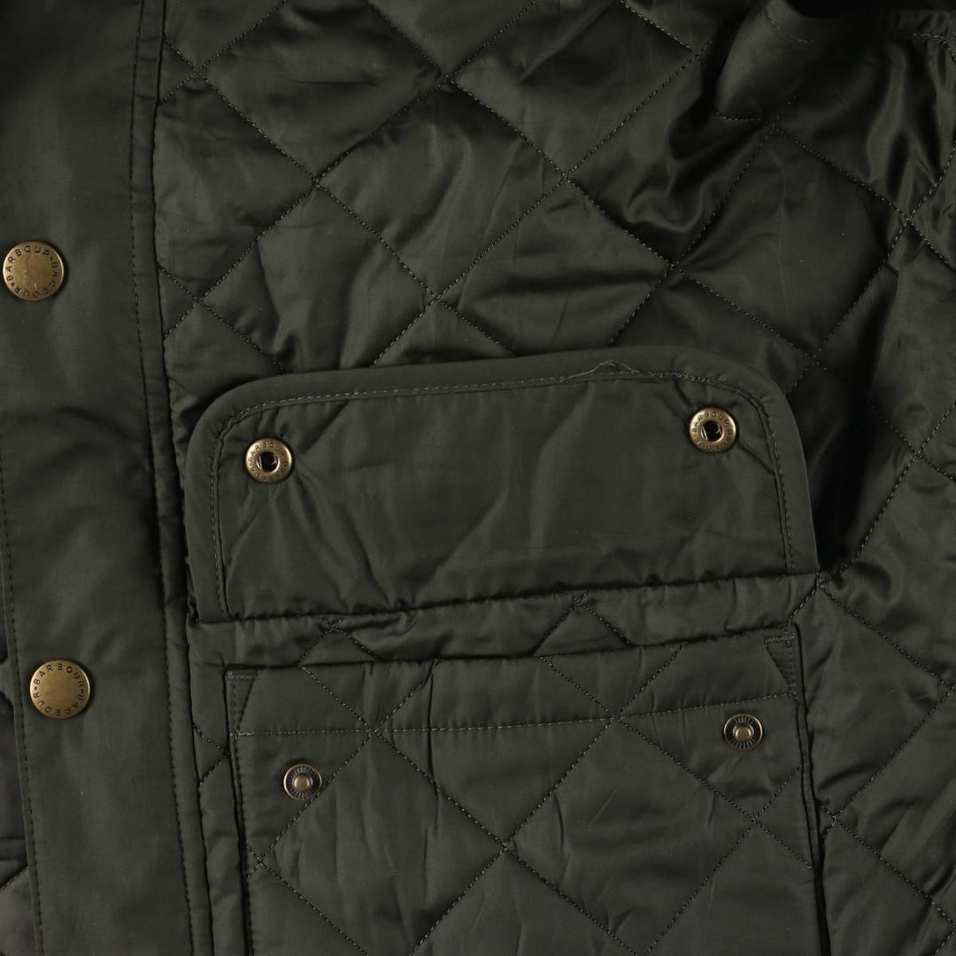 2000s~ Barbour LOWERDALE 3 Warrant Quilted Vest, Men's XL polyester Khaki type Vintage Second Hand