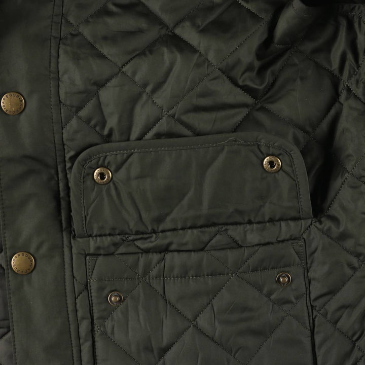2000s~ Barbour LOWERDALE 3 Warrant Quilted Vest, Men's XL polyester Khaki type Vintage Second Hand