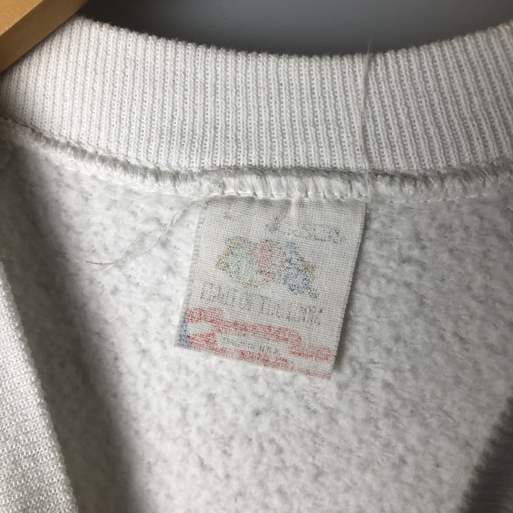 90'S Fruit of the Loom Stars and Stripes Eagle Print Sweatshirt, Made in USA, Men's Size L cotton white type Vintage Second Hand