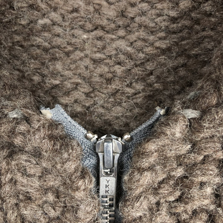 Fair Isle Pattern Cowichan Sweater, Men's XL unclear brown type Vintage Second Hand