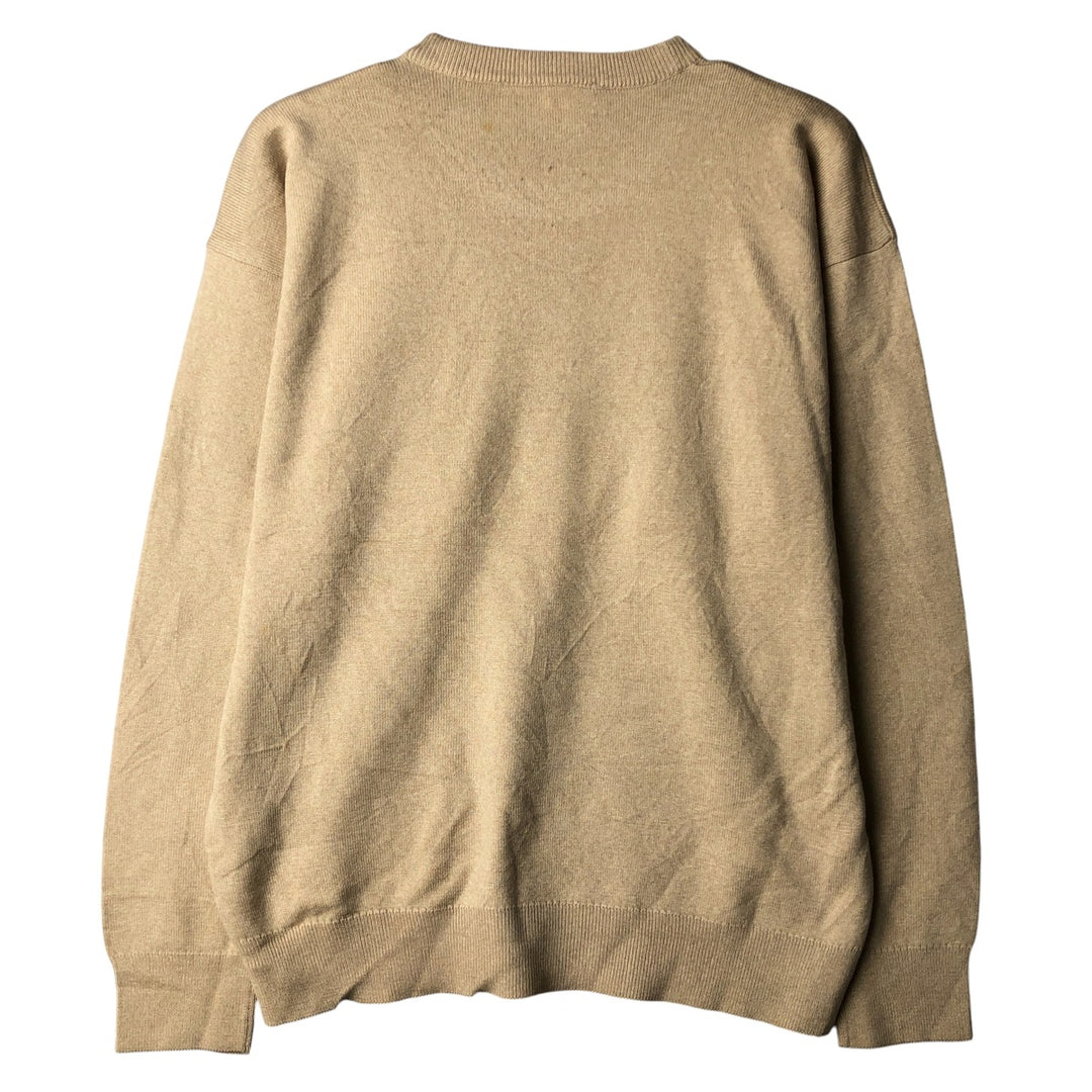 Vintage 1980'S Lacoste acrylic and wool knit sweater, Made in Spain, Size 5 (Men's L). wool ivory Vintage Second Hand