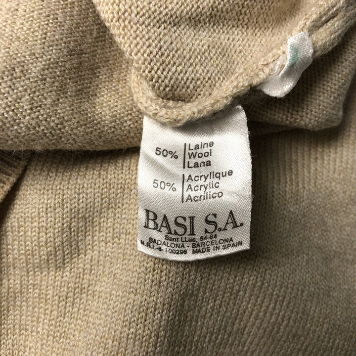 Vintage 1980'S Lacoste acrylic and wool knit sweater, Made in Spain, Size 5 (Men's L). wool ivory Vintage Second Hand