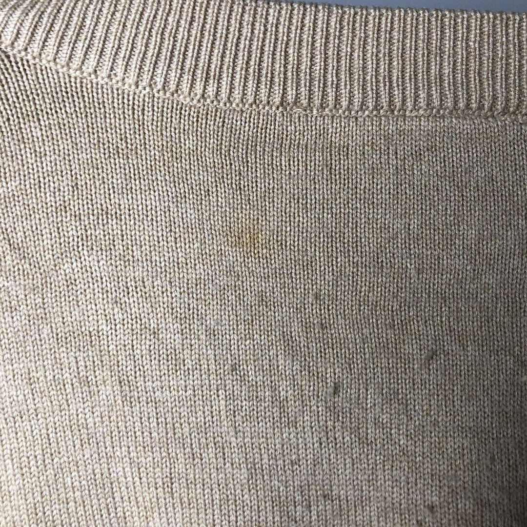 Vintage 1980'S Lacoste acrylic and wool knit sweater, Made in Spain, Size 5 (Men's L). wool ivory Vintage Second Hand