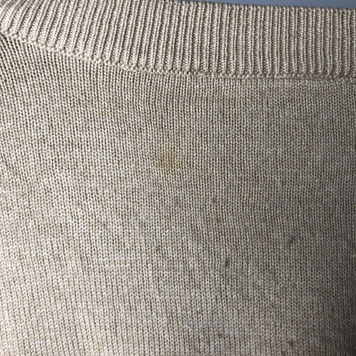 Vintage 1980'S Lacoste acrylic and wool knit sweater, Made in Spain, Size 5 (Men's L). wool ivory Vintage Second Hand