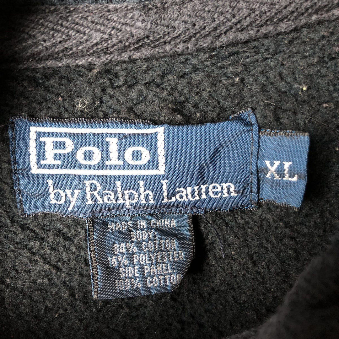 Ralph Lauren POLO by Ralph Lauren Sweat Full Zip Hoodie Men's XL cotton Charcoal Vintage Second Hand