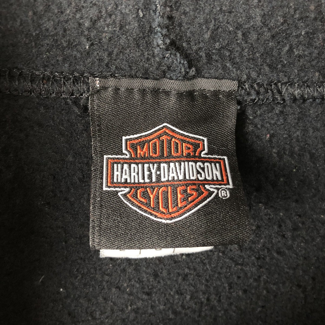 Harley-Davidson MOTOR CYCLES Full-Zip Hoodie, Men's Size L cotton Charcoal Vintage Second Hand