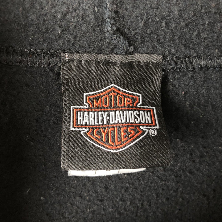 Harley-Davidson MOTOR CYCLES Full-Zip Hoodie, Men's Size L cotton Charcoal Vintage Second Hand