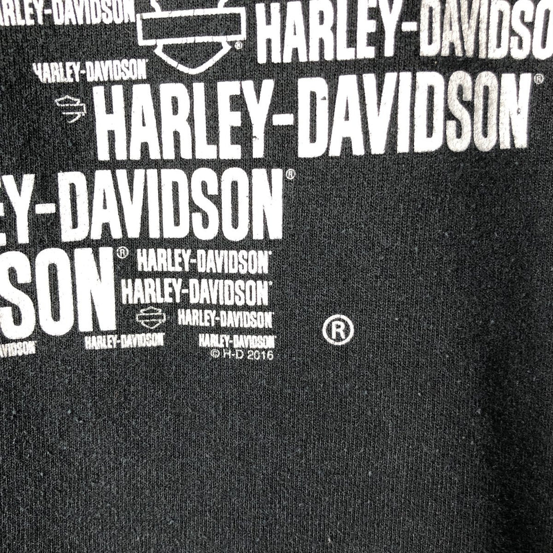 Harley-Davidson MOTOR CYCLES Full-Zip Hoodie, Men's Size L cotton Charcoal Vintage Second Hand