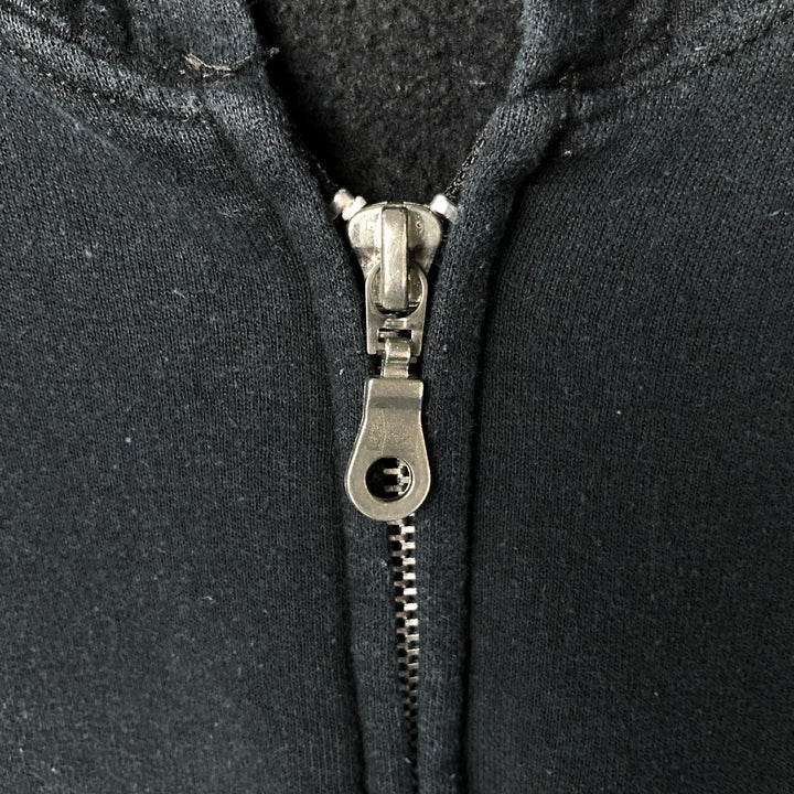 Harley-Davidson MOTOR CYCLES Full-Zip Hoodie, Men's Size L cotton Charcoal Vintage Second Hand