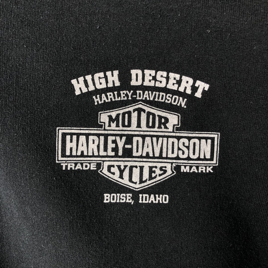 Harley-Davidson MOTOR CYCLES Full-Zip Hoodie, Men's Size L cotton Charcoal Vintage Second Hand