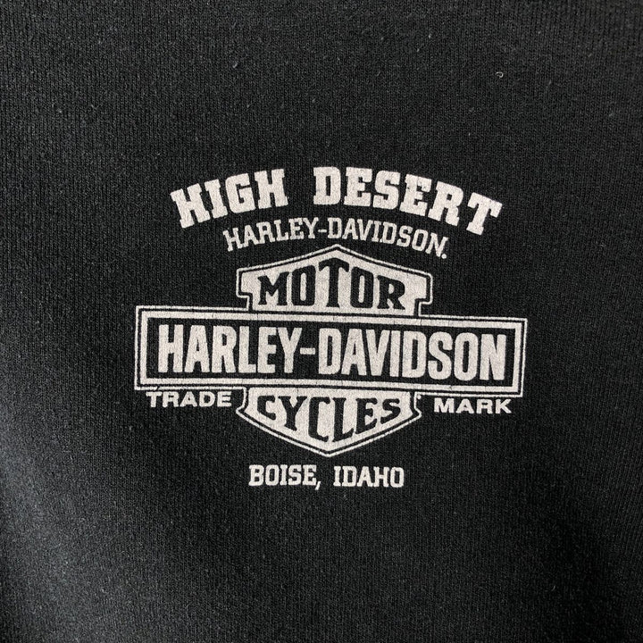 Harley-Davidson MOTOR CYCLES Full-Zip Hoodie, Men's Size L cotton Charcoal Vintage Second Hand