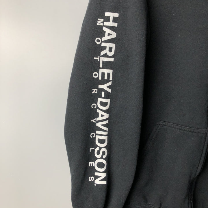 Harley-Davidson MOTOR CYCLES Full-Zip Hoodie, Men's Size L cotton Charcoal Vintage Second Hand