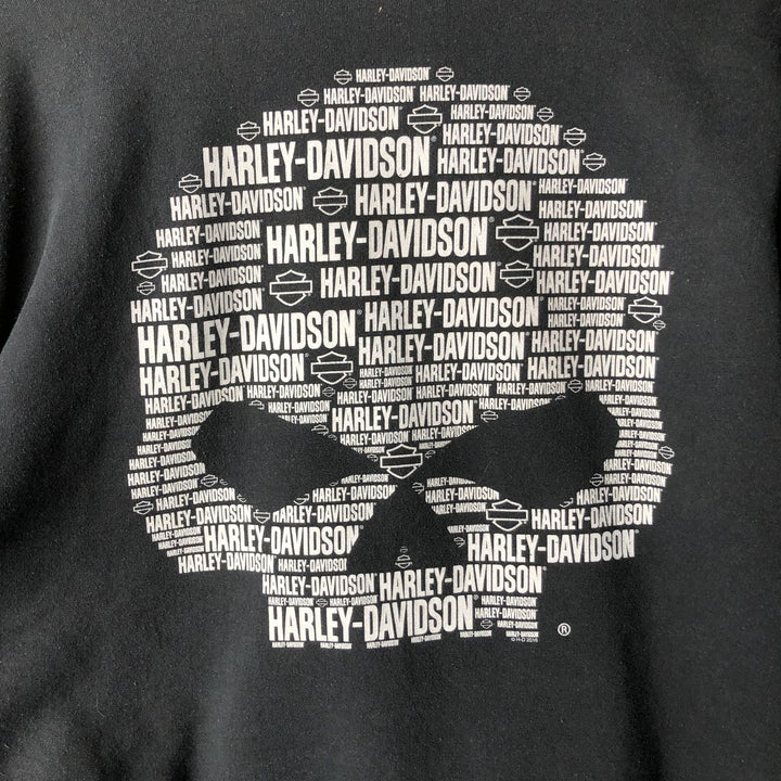 Harley-Davidson MOTOR CYCLES Full-Zip Hoodie, Men's Size L cotton Charcoal Vintage Second Hand