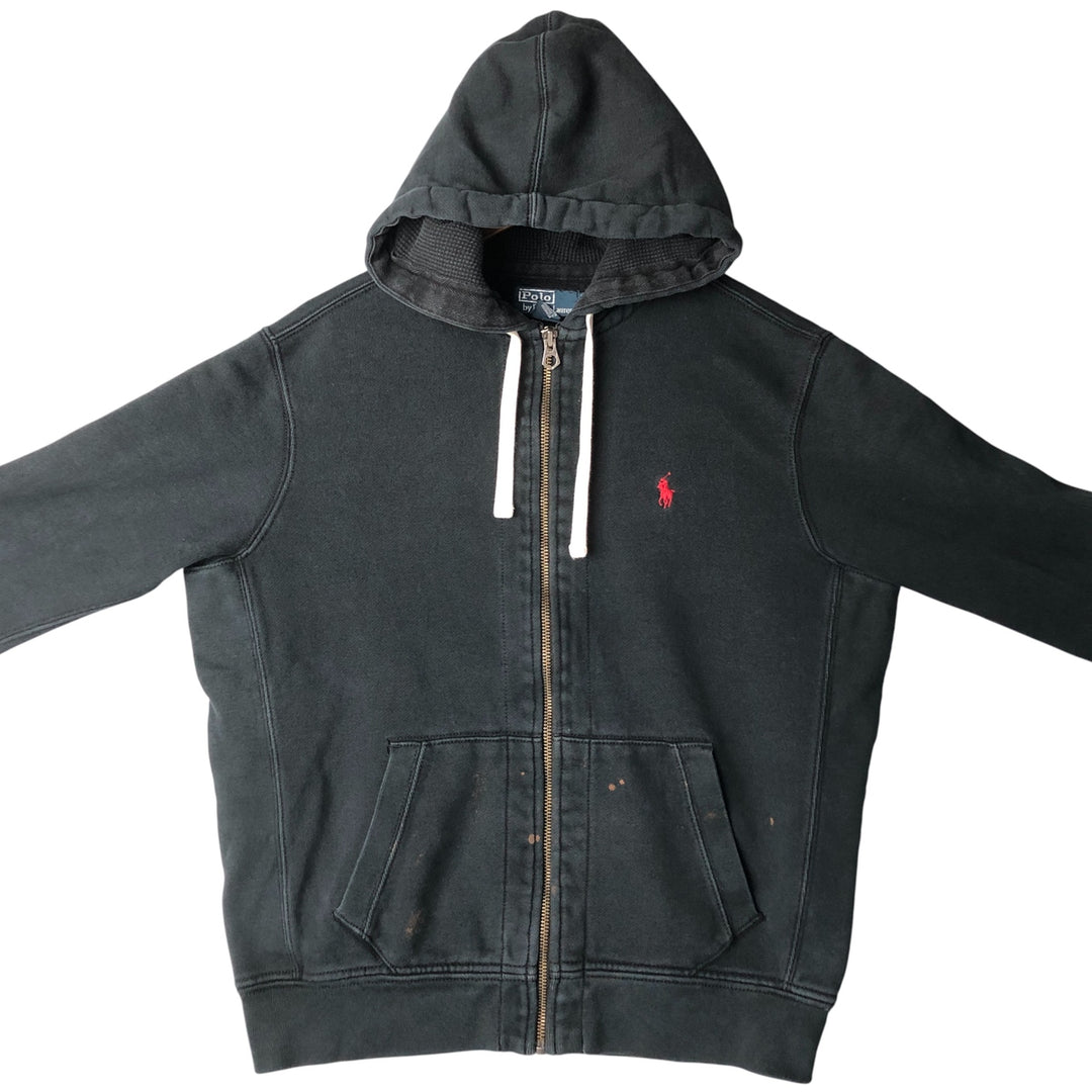Ralph Lauren POLO by Ralph Lauren Sweat Full Zip Hoodie Men's L size cotton Charcoal Vintage Second Hand